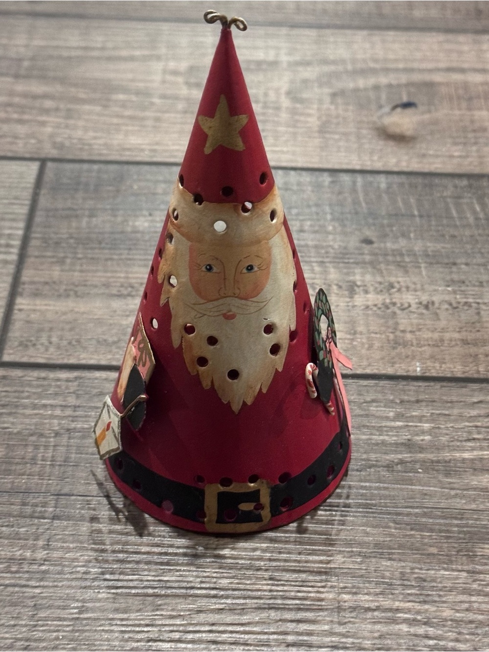 Metal Santa Tealight Votive Candle Holder